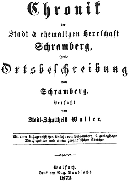Titelblatt der Schramberger Ortschronik von German Waller