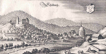 Historische Ansicht von Schiltach nach Matthus Merian aus dem Jahr 1643